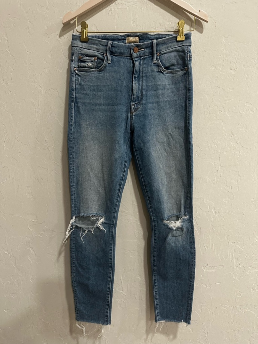 MOTHER High-Rise Light Blue Denim Jeans